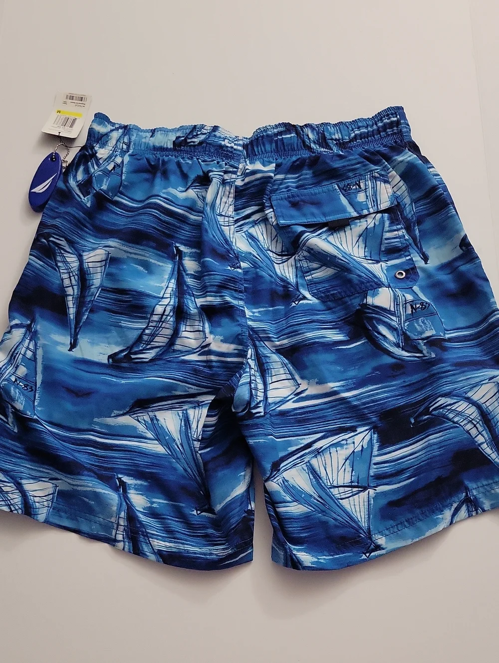NWT Nautica Bluefish Swim Trunks Size Medium In Rare N-83 Sailboat Print